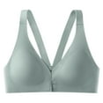 thumbnail image 5 of harmtty 3/4 Cup V-Neck Beautiful Back Front Button Women Bra Seamless Push Up Thin Underwear,Beige,M, 5 of 8