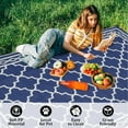 thumbnail image 4 of Memoryfield Waterproof Outdoor Rug 5x8ft for Patios, Plastic Straw Rug Outside Carpet Mats for Picnic, Backyard, Deck, Balcony, Porch, Beach, Dark Blue & White, 4 of 9