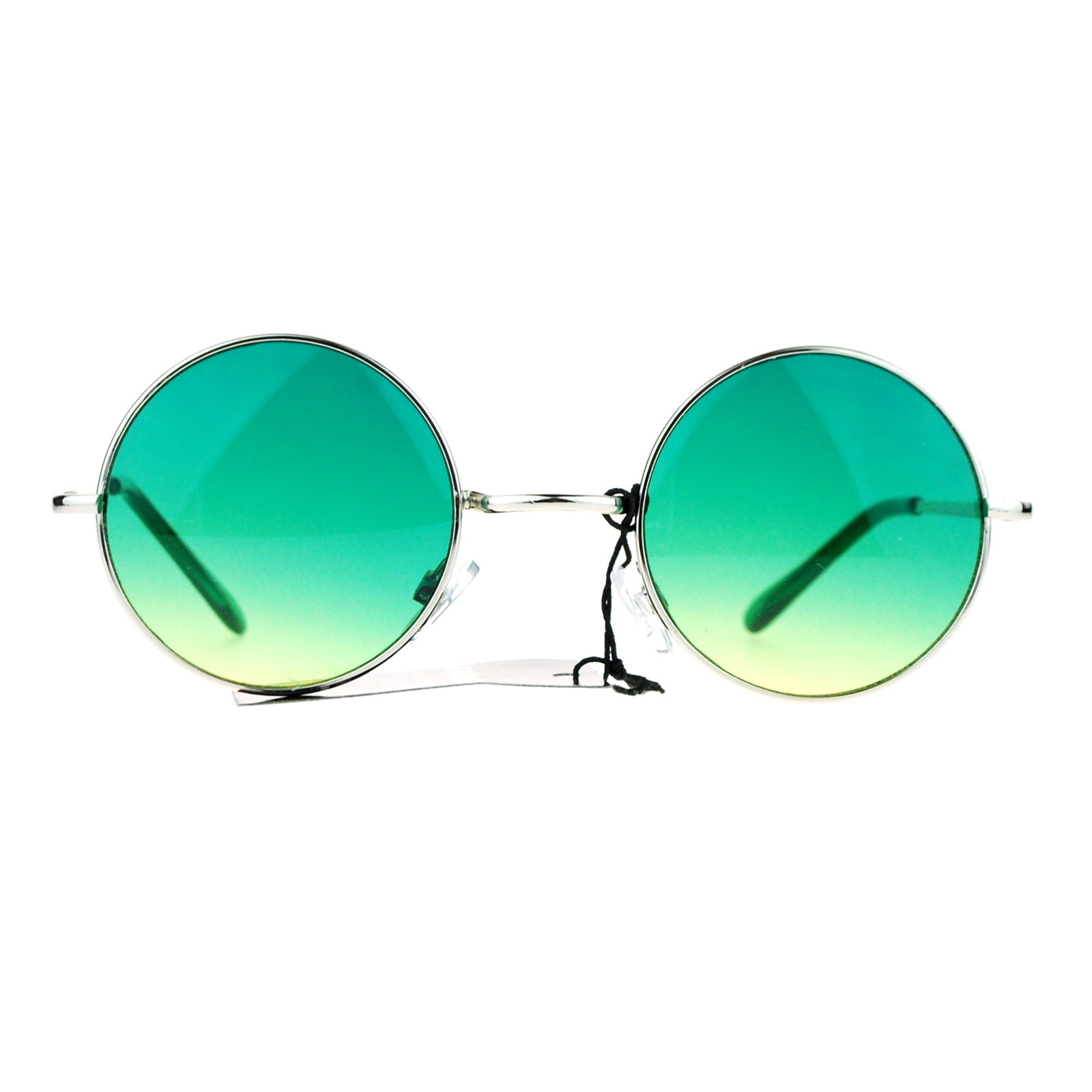 SA106 Dope Color Groovy Hippie Wire Rim Round Circle Lens Sunglasses  Gradient Green
