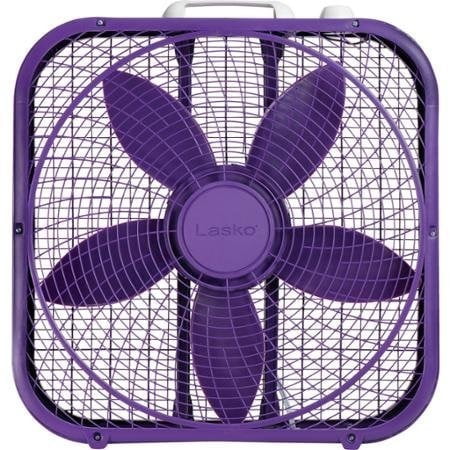 lasko cool colors 20" box fan durIle metal frame purple