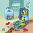 thumbnail image 2 of Kids Pretend to Play Set Toys  Children‘s Simulation Jewelry Dressing Table Toothbrush Tool Set Kitchen Tableware with Backback Box for Boys Girls  White, 2 of 8