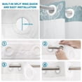 thumbnail image 5 of No Hook Shower Curtain, Blue Butterfly Botanical Shower Curtains for Bathroom with See Through Top Window, Summer Plants Line Art Waterproof & Washable Bath Curtain Standard 72"x72", 5 of 9