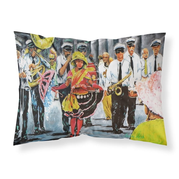 Carolines Treasures MW1224PILLOWCASE Dancing in the Streets Mardi Gras Fabric Standard Pillowcase Standard multicolor