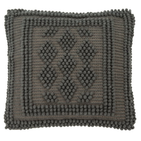 SAFAVIEH Darvey Bordered Beaded Accent Pillow, 20" x 20", Charcoal