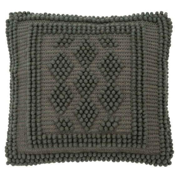 SAFAVIEH Darvey Bordered Beaded Accent Pillow, 20" x 20", Charcoal