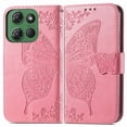 thumbnail image 2 of Butterfly Embossed Wallet Case for Motorola Moto G Play 2025, PU Leather Flip Cover with Card Holder, Kickstand & Lanyard, Shockproof,,Pink,For Moto G Play 2025, 2 of 8
