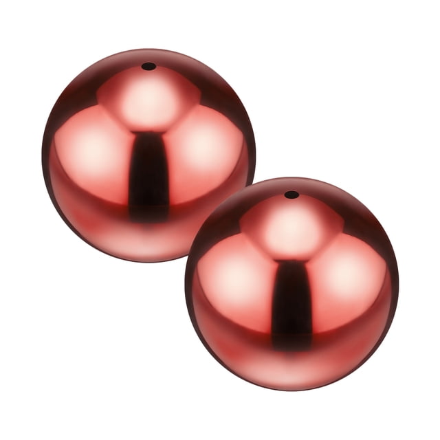 Uxcell Lot de 2 Globes de Jardin 2 Pouces 201 Acier Inoxydable Boule Miroir Creuse pour Maison, Extérieur Rouge Rubis