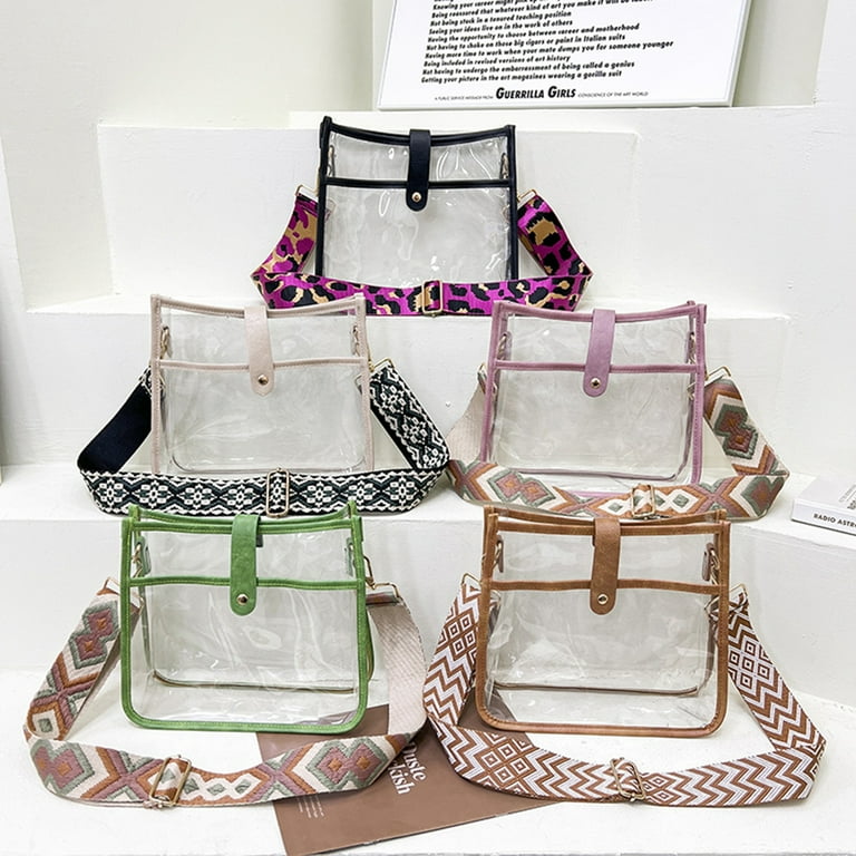 Clear Shoulder Strap Purse White