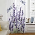 thumbnail image 6 of Purple Lavender Sheer Curtains 72 Inches Long, Pastoral Botanical Floral Dragonfly Light Filering Curtains, Breathable Simi Curtain Privacy Drapes for Living Room Bedroom Lightweight Window Treatment, 6 of 9