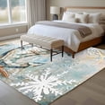 thumbnail image 4 of 8'x10' Area Rugs, Blue Anchor Coastal Indoor Outdoor Area Rug for Living Room Bedroom, Nautical Summer Beach Starfish Snowflake Washable Bathroom Rugs Kitchen Floor Carpet Mats Home Decor Aesthetic, 4 of 8