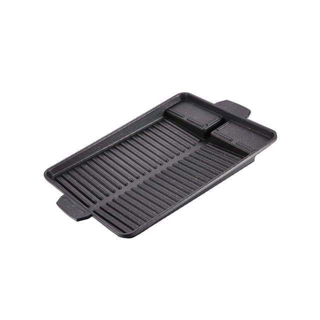 Inteprter Estufa de barbacoa antideslizante para el hogar, sartén con orificio de drenaje de aceite, Picnic, cocina al aire libre, bandeja antiadherente Cocina y Comedor Inteprter HA065424-00B