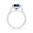 thumbnail image 2 of ANGARA Lab Grown 3.75 Ct Blue Sapphire Halo Ring with Diamonds for Women in 925 Sterling Silver (Size-9mm) | September Birthstone, Anniversary, Jewelry Gift for Women | Lab-Grown Blue Sapphire Ring, 2 of 8