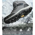 thumbnail image 3 of Men's Lightweight Snow Boots Men Winter Warm Lining Anti-Slip Mid Top Leather Sneakers for Hiking Working Driving Outdoor Trekking Hiker Shoes, 3 of 7