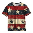 thumbnail image 6 of oelaio Kids Graphic Tees Boys Girls American Flag Shirt 4th of July Celebration Tee Independence Day Patriotic Tops Mint Green 9-10 Years, 6 of 6