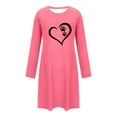 thumbnail image 2 of ZUKMRJPC Nightgowns for Women Casual Long Sleeve Fashion Cute Love Heart Printing Loose Fit Soft Comfort Nightdress, 2 of 5