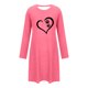 thumbnail image 4 of HongQid Women's Sleepshirt Dress Comfortable Nightshirt Nightgown Long Sleeve Love Heart Graphic Sleepwear, 4 of 6
