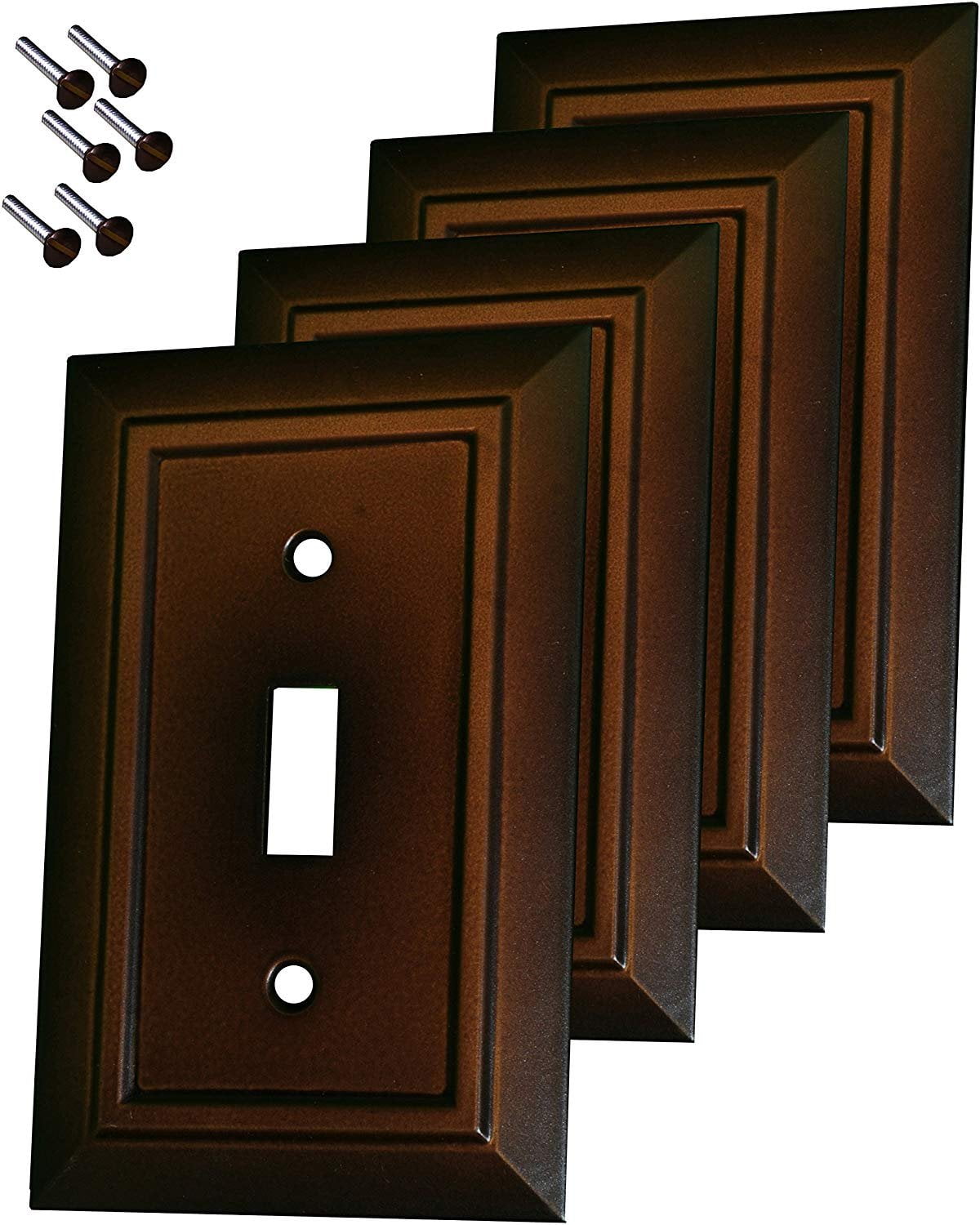 Pack of 4 Wall Plate Outlet Switch Covers by SleekLighting | Decorative