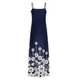 thumbnail image 5 of Enwejyy Women Sunderss Vacation Beach Long Dress Gradient Floral Sleeveless Sling Dress, 5 of 5