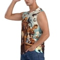 thumbnail image 3 of Lsque Animal Filled Noahs Ark Print Men's Cotton Blend Sleeveless Muscle Shirts (S-3XL)- Moisture Wicking, Odor Protection, UPF 30+,XX-Large, 3 of 8