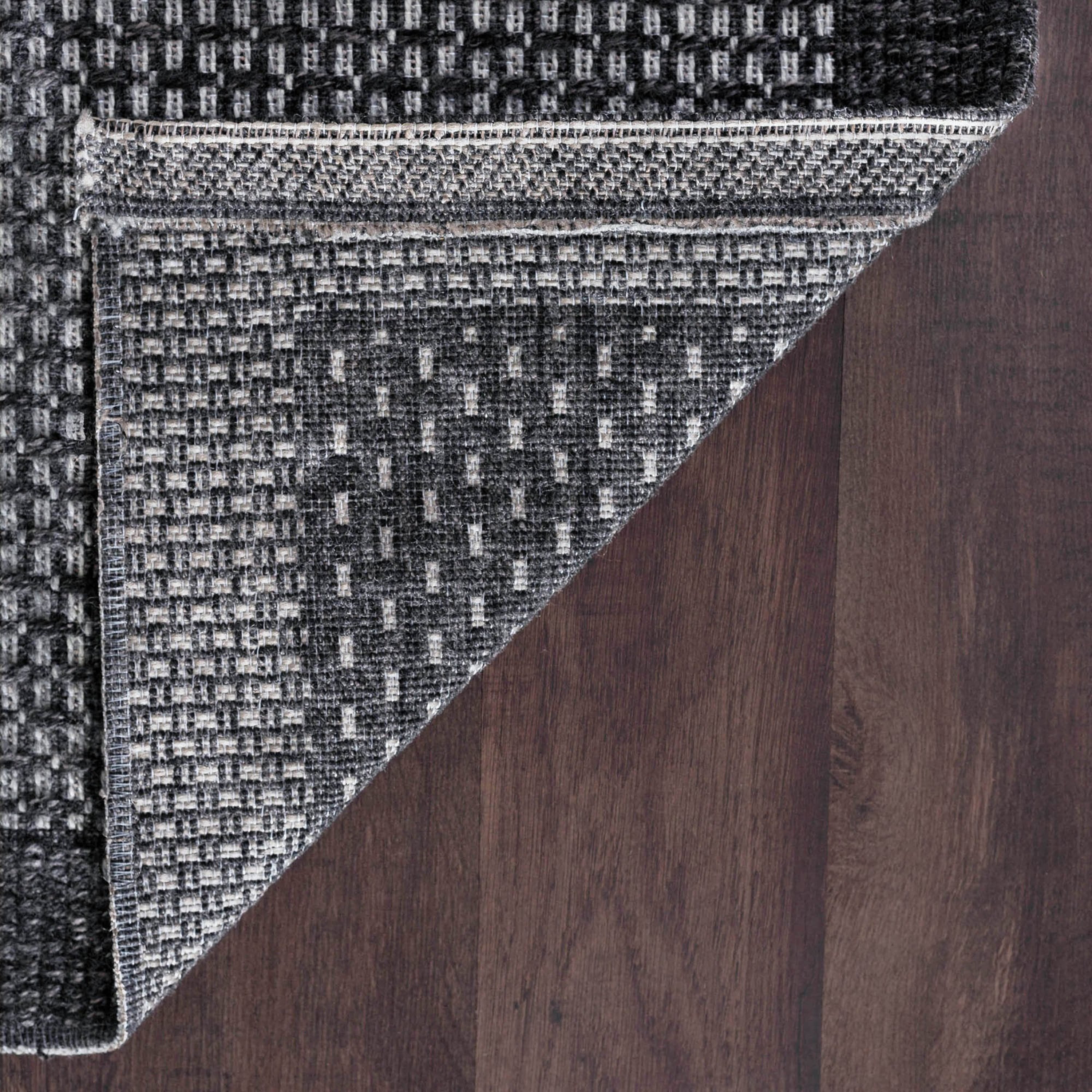 6ft Square Water Resistant, Indoor Outdoor Rugs for Patios, Front Door Entry, Entryway, Deck, Porch, Balcony | Outside Area Rug for Patio | Black, Solid | Size: 5'1'' Square
