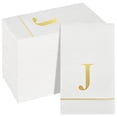 thumbnail image 1 of Servilletas desechables metálicas con monograma de letra J para invitados, elegante, para baño, boda, despedida de soltera, compromiso, banquete, ensayo, 1 of 4