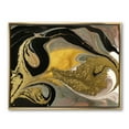 thumbnail image 2 of Designart Texture ondulée marbrée or et noir I ART MURAL À CADRE FLOTTÉ, 2 of 4