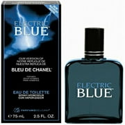 Parfums Belcam Electric Blue Eau de Toilette, Cologne for Men, 2.5 Oz Full Size
