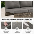thumbnail image 6 of PARKWELL Outdoor Sectional Sofa Furniture Set,Patio Wicker L Shaped Couch High Back Conversation Set with Ottomans for Garden Yard,Brown Wicker Gray Cushion, 6 of 10