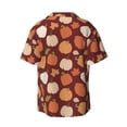 thumbnail image 6 of Lsque Happy Thanksgiving Day print Men's Cuban Collar Short Sleeve Shirt Summer Beachwear Casual Button Down Fashionable Vacation Leisure Shirt-Medium, 6 of 7