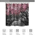 thumbnail image 6 of Blooming Pink and Gray Shower Curtain Flowers Cherry Blossoms Park Spring Floral Trees Road Landscape Scenic Fabric Waterproof Bathroom Decor Set 72x72 Inch 12 Shower Plastic Hooks, 6 of 6