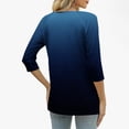 thumbnail image 4 of Dxzfnsa 3/4 Length Sleeve Womens Tops Womens Sweaters 3/4 Length Sleeve Tops Fall Fashion V Neck Pullover Casual Blouses Loose Sweatshirt Winter Clothes S-3XL, 4 of 9