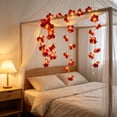thumbnail image 4 of Doghiosgha Artificial Flower String Lights, Battery Operated, LED Floral Fairy Lights for Window Curtain Bedroom Party Home Wall Decor, 59 Inch, Red, 4 of 6