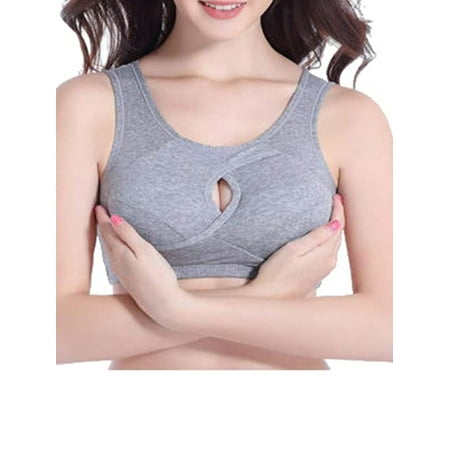 

wybzd Women Sport Yoga Running Hollow Out Seamless Bra Wrap Breast Short Vest Gym Fitness Shape Underwear Light Gray M
