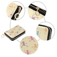 thumbnail image 3 of PU Leather Zip Card Holder Women's Card Case Zipper Card Case Compact & Lightweight Pastel-colored Skeletons, 3 of 7