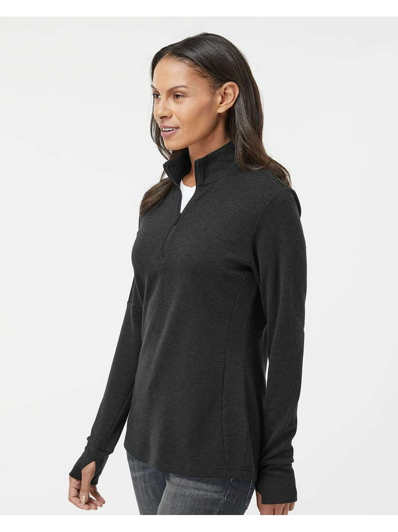 Adidas - Women's 3-Stripes Quarter-Zip Sweater - A555 - Collegiate