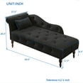 thumbnail image 2 of 60" Velvet Chaise Lounge Buttons Tufted Nailhead Trimmed Solid Wood Legs with 1 Pillow, Chaise Lounge for Office, Living Room, Studio, Apartment (Left Arm Design as Shown in the Picture), 2 of 6