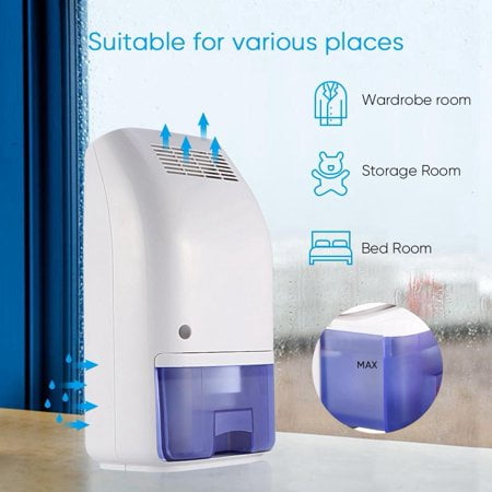 Hurrise Air Dehumidifier 700ml Ultra Quiet Portable Dehumidifier Moisture Absorber Bedroom Kitchen
