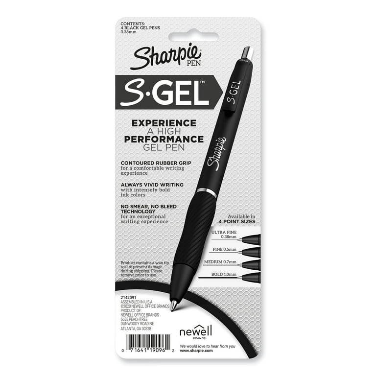 S-Gel High-Performance Gel Pen, Retractable, Extra-Fine 0.38 mm, Black Ink, Black Barrel, 4/Pack S-Gel High-Performance Gel Pen, Retractable, Extra-Fine 0.38 mm, Black Ink, Black Barrel, 4/Pack