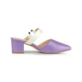 thumbnail image 3 of BLISSFUL STEP Escarpins Mules Habillés à Talon Bloc à Bout Pointu pour Femmes Violet Blanc 8, 3 of 7