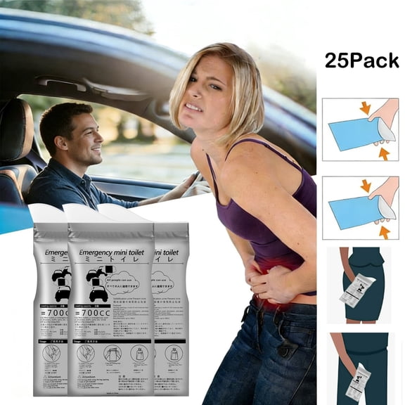 LC-dolida 25 Pcs Disposable Urinal Bags,700ML Portable Emergency Urinals for Car Traffic Jam Camping Travel Hiking Outdoor for Women Men Kids Patient