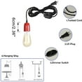 thumbnail image 3 of FSLiving Dimmable Pendant Lighting Fixture 15 ft Plug in Black Twisted Cord Retro Contracted Ceramic E26 Edison Red Socket Ceiling Lamp for Bedside Loft Entryway Dorm Corridor,No Bulb - 1 Light, 3 of 7