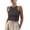 Dark Gray, variant on Women's Solid Color Ribbed Sleeveless Tank Top Beige L