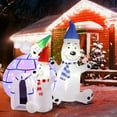 thumbnail image 4 of Christmas Inflatable Snow Bear House with LED Lights - Outdoor Yard Decoration for Lawn & Garden, 4 of 9