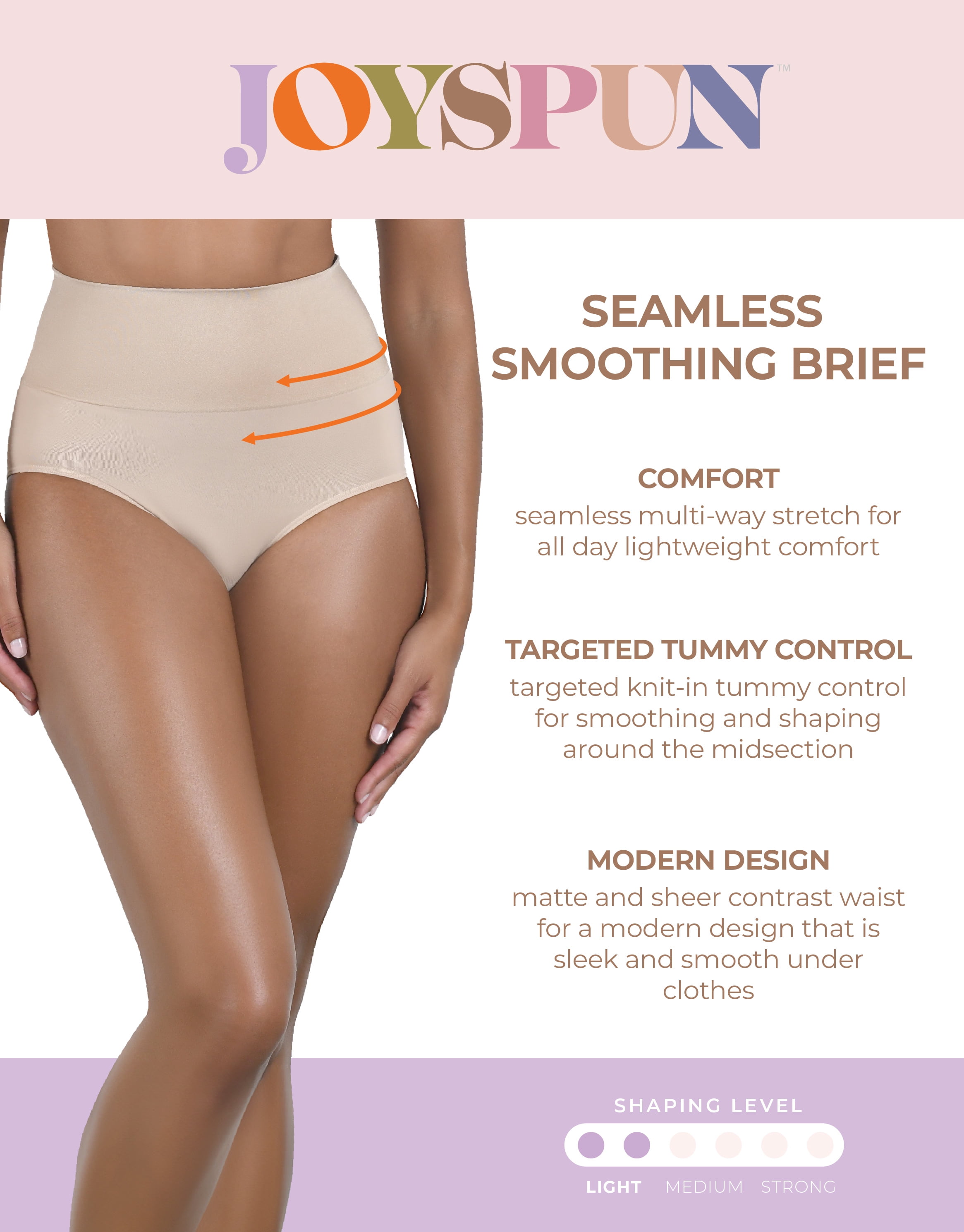 Joyspun Women's Everyday Smooth Briefs, Sizes S-XXXL