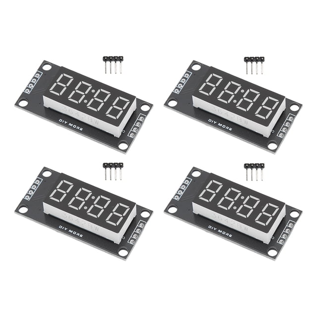 4 Sets Digital Tube Display Module TM1637 7 Segment Display Board 4 Digit Clock Double Dots Module Serial Driver Board