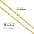 thumbnail image 2 of Miami Cuban Link Chain Gold Plated Sterling Silver 4.6mm wide #342GPs22, 2 of 4