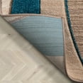thumbnail image 2 of Well Woven Sunburst Blue, Beige, Brown Modern (9'3" x 12'6") Geometric Comfy Casual Hand Carved Area Rug, 2 of 9