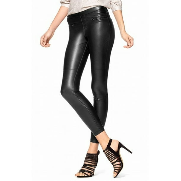 Hue Hue NEW Black Women's Size Large L Leatherette Leggings Pants
