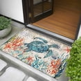 thumbnail image 5 of 2x3 Door Mat Rug, Sea Turtle Coastal Non-Skid Rubber Backing Large Rectangle Rugs - Living Room Bedroom Home Office, Vintage Beach Coral Starfish Nautical Indoor Floor Mat Carpets Washable Rug, 5 of 9