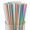 Just Artifacts Premium Iridescent Disposable Drinking Paper Straws (100pcs, Multi-Color)